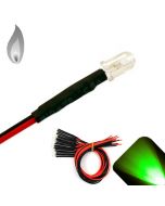 5mm 12v Pre-wired Flickering / Candle Pure Green LED - Ultra Bright