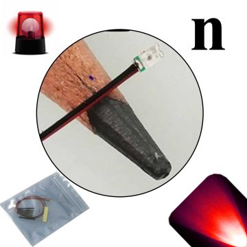 12v 0606 / 0603 Nano 1.5Hz Flashing SMD Wide Angle Pre-Wired Red LED - Ultra Bright - 5 Pack - (10v, 11v, 12v, 13v, 14v, 15v, 16v, 17v, 18v)