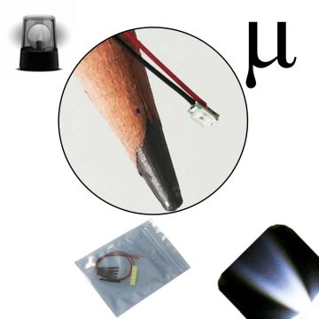 12v 0807 / 0805 Micro 1.5Hz Flashing SMD Wide Angle Pre-Wired Cool / Clear White LED - Ultra Bright - 5 Pack - (10v, 11v, 12v, 13v, 14v, 15v, 16v, 17v, 18v)