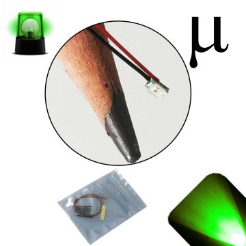 12v 0807 / 0805 Micro 1.5Hz Flashing SMD Wide Angle Pre-Wired Pure Green LED - Ultra Bright - 5 Pack - (10v, 11v, 12v, 13v, 14v, 15v, 16v, 17v, 18v)