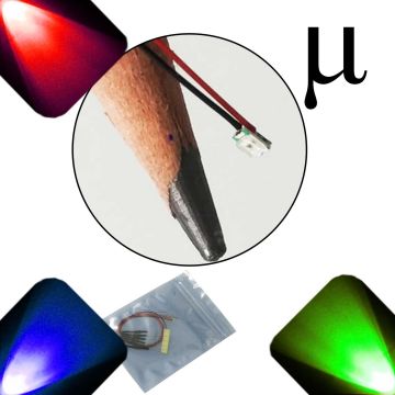 12v 0807 / 0805 Chip / Micro SMD Wide Angle Pre-Wired Ultra Bright LED - RGB Slow Auto Change - 5 Pack - 6v 7v 8v 9v 10v 11v