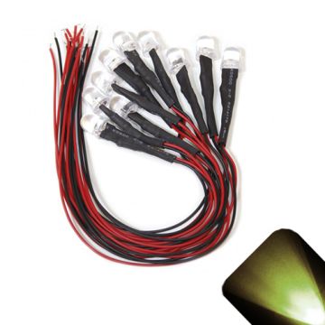 10mm 12v Pre-Wired Warm / Soft White LED - Ultra Bright (10v, 11v, 12v, 13v, 14v, 15v)