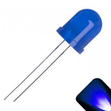 10mm Round Top with Diffused Colored Lens LED - Blue LED - Ultra Bright