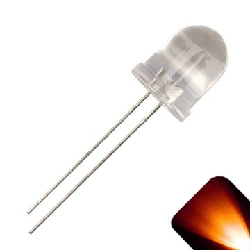 10mm Round Top Amber / Orange LED -  Ultra Bright