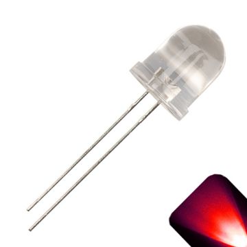 10mm Round Top Red LED -  Ultra Bright