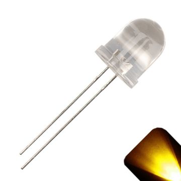 10mm Round Top Yellow / Gold LED -  Ultra Bright