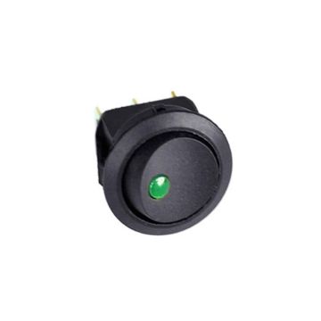 SPST - 12v (Volt) LED Lit Rocker Switch / Toggle - Green LED