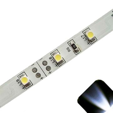 White - PLCC2/3528 12V LED Strip - Adhesive Backing - 5m Roll / Reel
