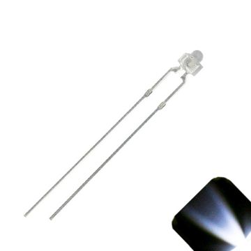 1.8mm / 2mm Round Top Cool Clear White LED - Ultra Bright