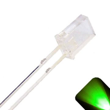2x5x7mm Rectangle Wide Angle Pure Green LED