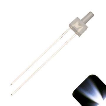 2mm Tower Diffused Cool Clear White LED - Ultra Bright