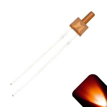 2mm Tower Diffused Amber / Orange LED - Ultra Bright