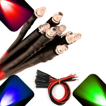 3mm 12v Pre-Wired Ultra Bright LED - RGB Slow Auto Change 6v 7v 8v 9v 10v 11v