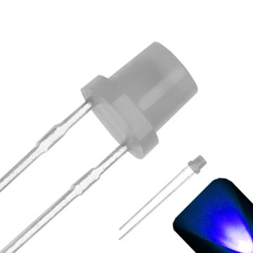3mm Flat Top with Frosted Diffused Lens LED - Blue LED - Ultra Bright