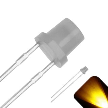 3mm Flat Top with Frosted Diffused Lens LED - Yellow / Gold LED - Ultra Bright