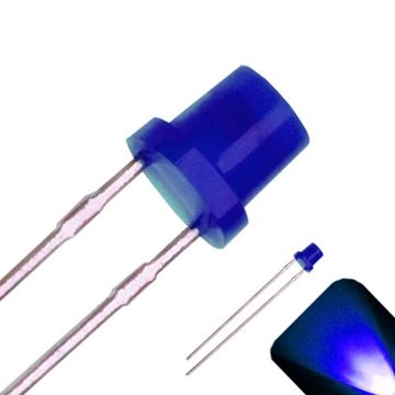 3mm Diffused Flat Top Wide Angle Blue LED - Wide Angle