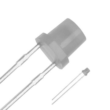 3mm Diffused Flat Top Wide Angle Cool / Clear White LED - Wide Angle