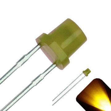 3mm Diffused Flat Top Wide Angle Yellow / Gold LED - Wide Angle