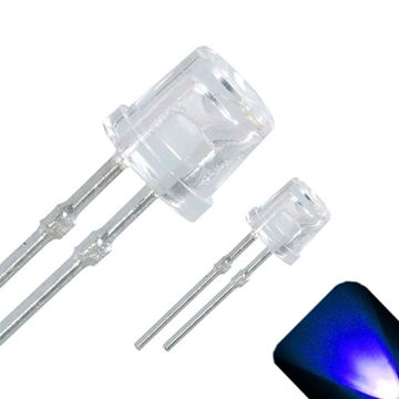 3mm Flat Top Wide Angle Blue LED - Ultra Bright
