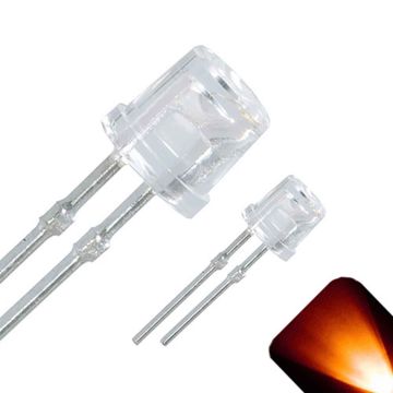 3mm Flat Top Wide Angle Orange / Amber LED - Ultra Bright