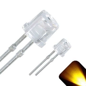 3mm Flat Top Wide Angle Yellow / Gold LED - Ultra Bright