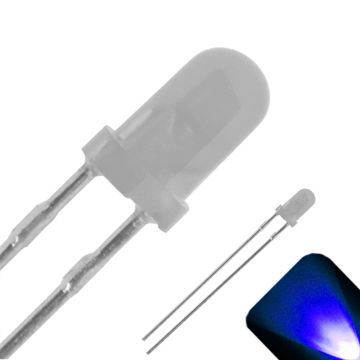 3mm Round Top with Frosted Lens LED - Blue LED - Ultra Bright
