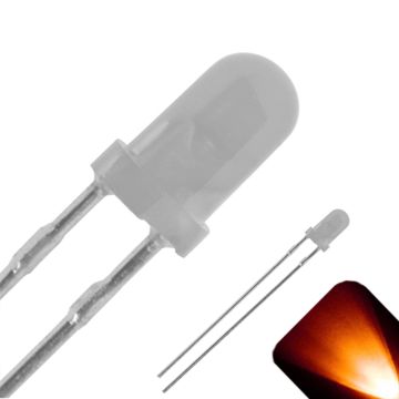 3mm Round Top with Frosted Lens LED - Amber / Orange LED - Ultra Bright