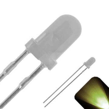 3mm Round Top with Frosted Lens LED - Warm / Soft White LED - Ultra Bright