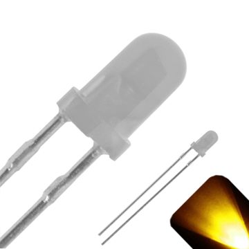 3mm Round Top with Frosted Lens LED - Yellow / Gold LED - Ultra Bright