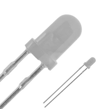 3mm Round Top Diffused Cool Clear White LED - Ultra Bright