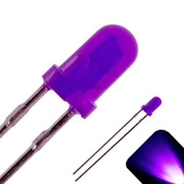 3mm Round Top Diffused UV / Purple LED - Ultra Bright