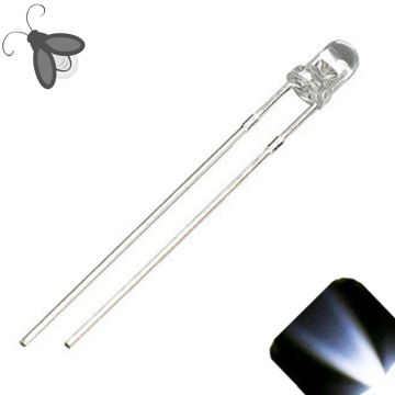 3mm Round Top Cool Clear White Breathing / Fading LED - Super Bright