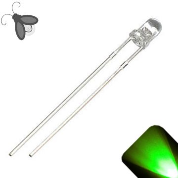 3mm Round Top Pure Green Breathing / Fading LED - Super Bright