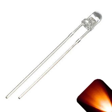 3mm Round Top Amber / Orange LED - Ultra Bright