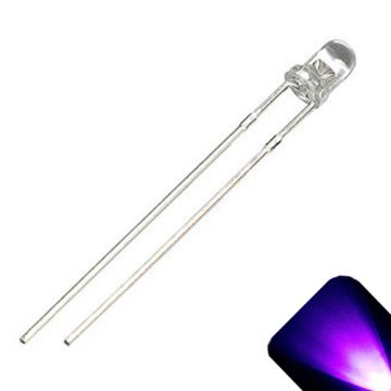 3mm Round Top UV / Purple LED - Ultra Bright
