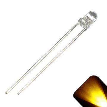 3mm Round Top Yellow / Gold LED - Ultra Bright