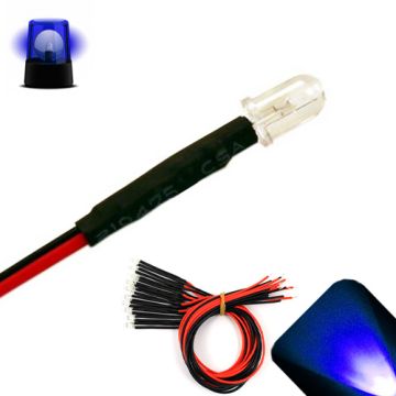 5mm 12v Pre-wired Flashing Blue LED - Ultra Bright