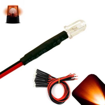 5mm 12v Pre-wired Flashing Amber / Orange LED - Ultra Bright