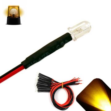 5mm 12v Pre-wired Flashing Yellow / Gold LED - Ultra Bright
