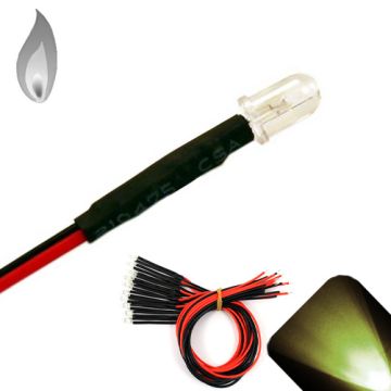 5mm 12v Pre-wired Flickering / Candle Warm / Soft White LED - Ultra Bright