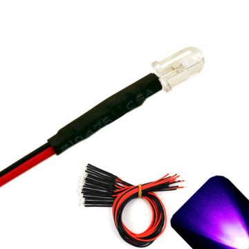 5mm 9v Pre-Wired UV / Purple LED - Ultra Bright (7v, 8v, 9v)