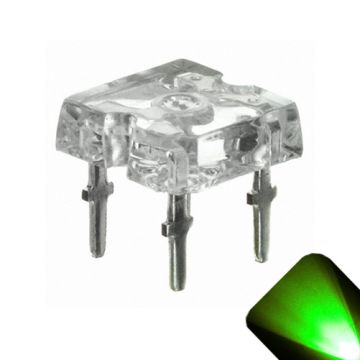 5mm Flat Piranha Pure Green LED - Ultra Bright Superflux