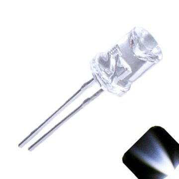 5mm Flat Top Concave Wide Angle Cool / Clear White LED - Similar to Christmas LED Lights