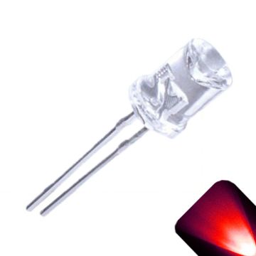 5mm Flat Top Concave Wide Angle Red LED - Similar to Christmas LED Lights