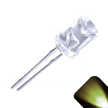 5mm Flat Top Concave Wide Angle Warm / Soft White LED - Similar to Christmas LED Lights