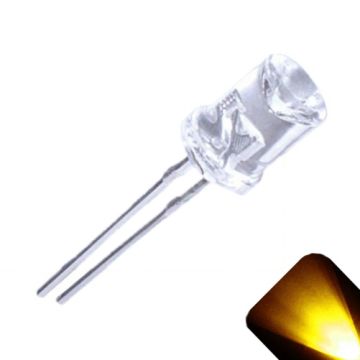 5mm Flat Top Concave Wide Angle Yellow / Gold LED - Similar to Christmas LED Lights