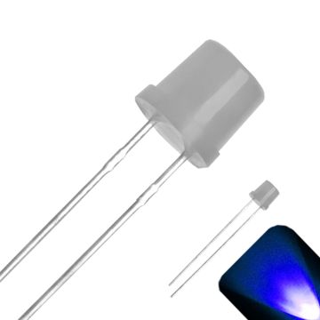 5mm Flat Top with Frosted Diffused Lens LED - Blue LED - Ultra Bright