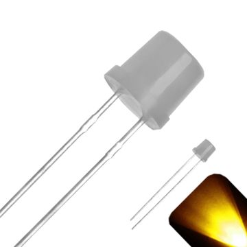 5mm Flat Top with Frosted Diffused Lens LED - Yellow / Gold LED - Ultra Bright