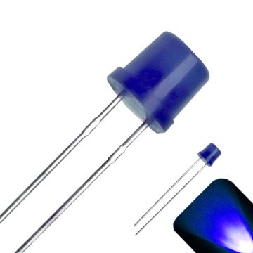 5mm Diffused Flat Top Wide Angle Blue LED - Wide Angle
