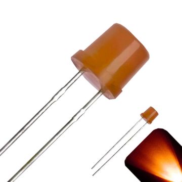 5mm Diffused Flat Top Wide Angle Orange / Amber LED - Wide Angle